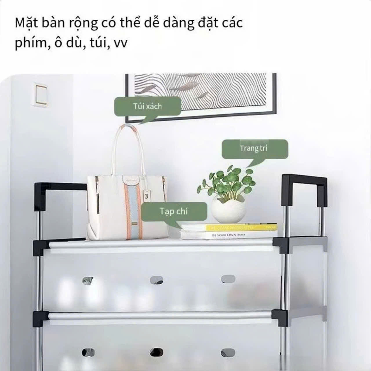 KỆ ĐỂ GIẦY, DÉP 5 TẦNG INOX CHỐNG BỤI CAO CẤP