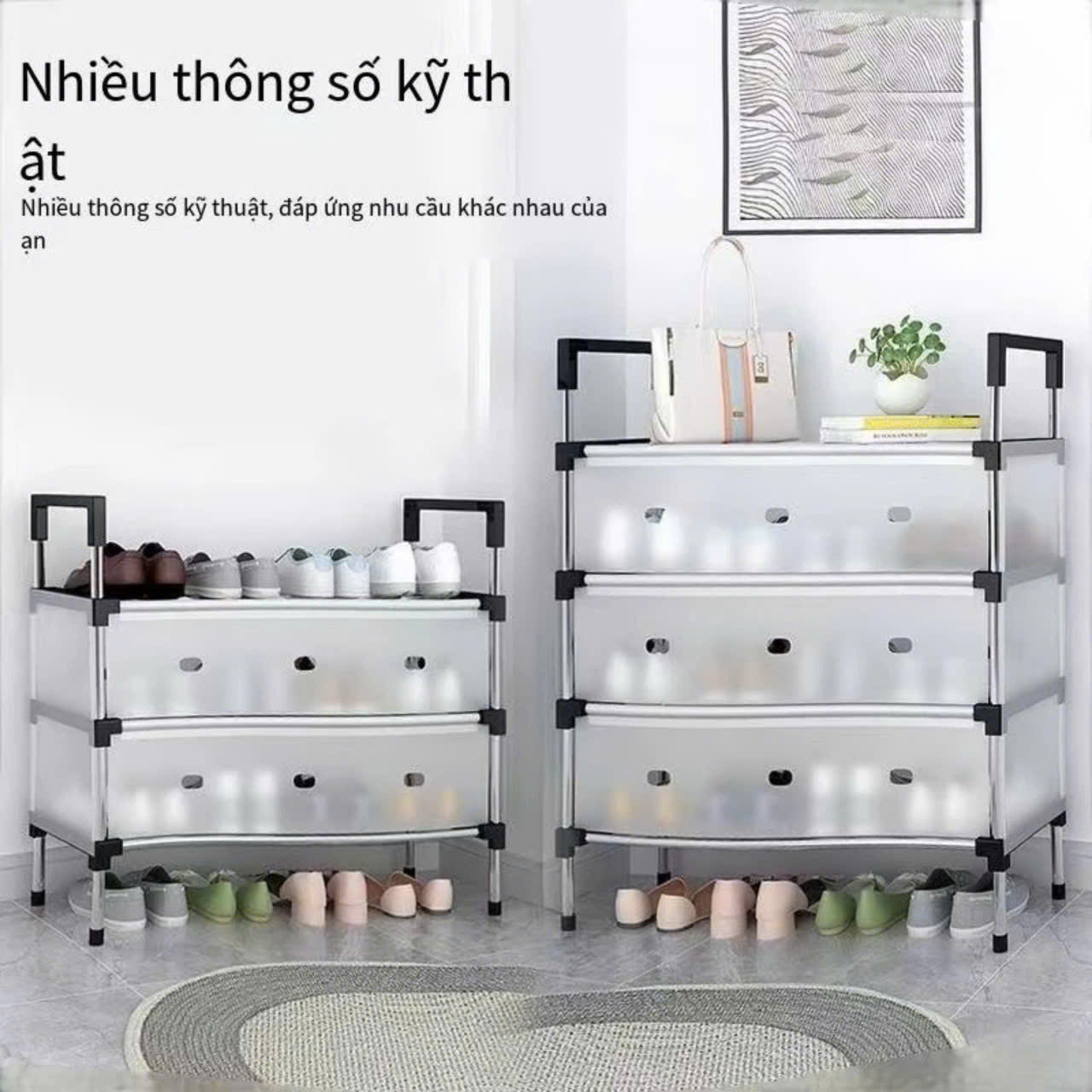 KỆ ĐỂ GIẦY, DÉP 5 TẦNG INOX CHỐNG BỤI CAO CẤP