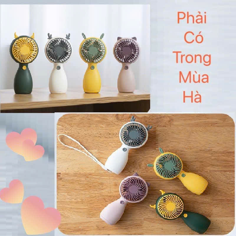 Quạt Mini Tích Điện Cầm Tay Tai Thú