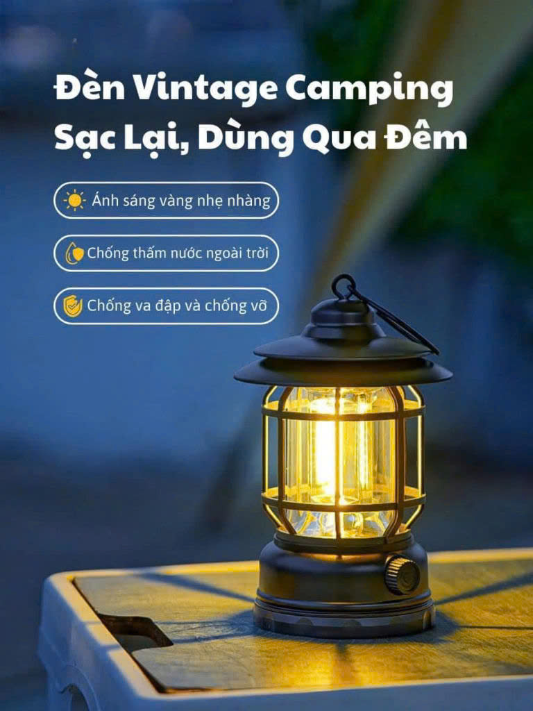 ĐÈN CẮM TRẠI , DÃ NGOẠI PHONG CÁCH CỔ ĐIỂN