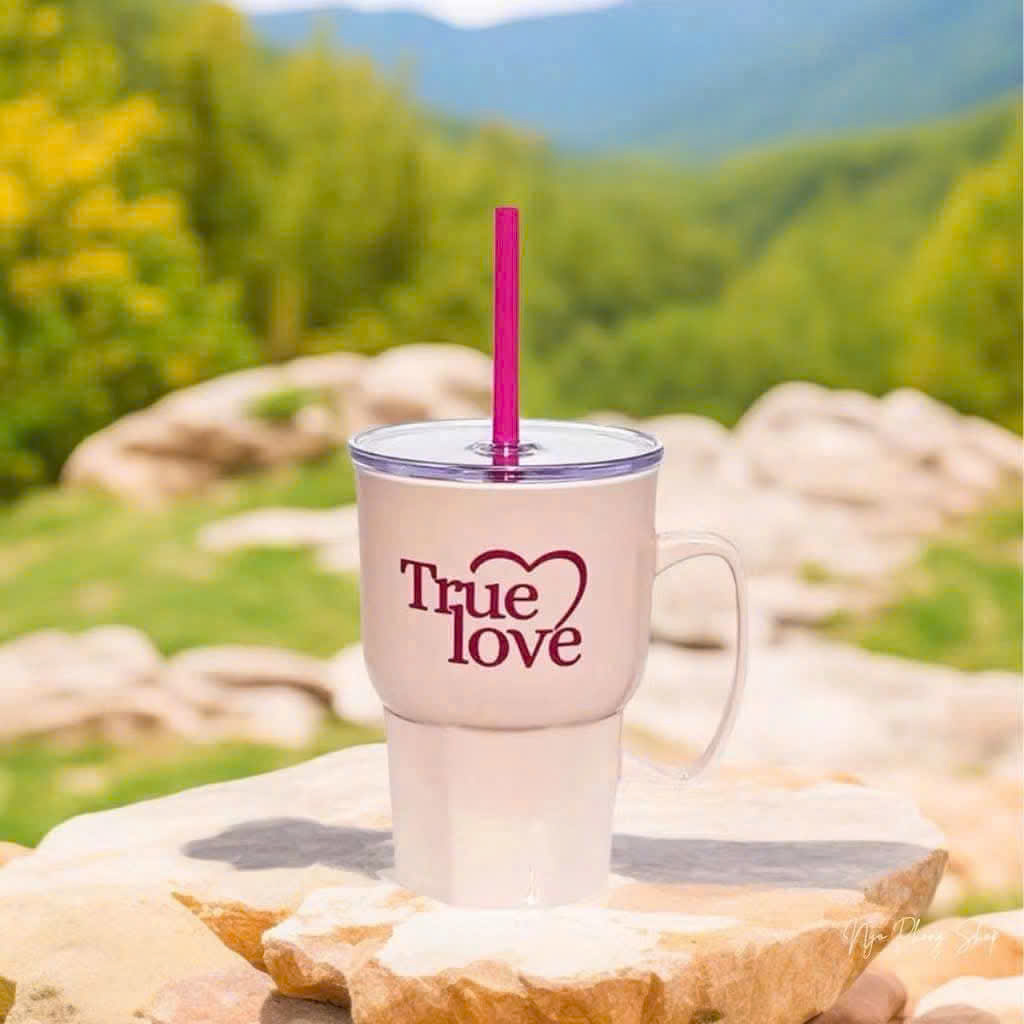 Ly Quai Ống Hút 550ml TLT True Love, Happy day..