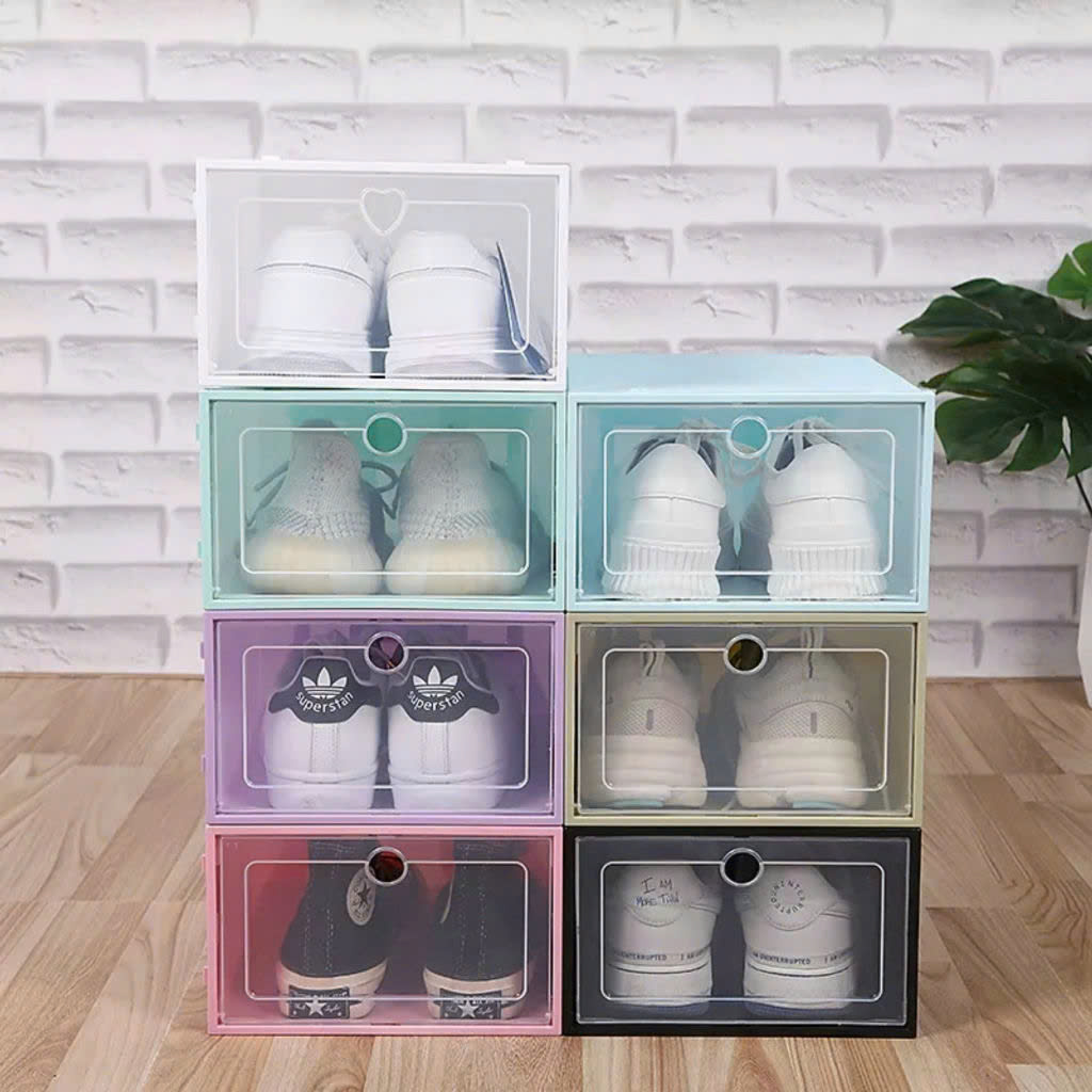 SET 5 HỘP ĐỰNG GIÀY DÉP NHỰA CỨNG TRONG SUỐT
