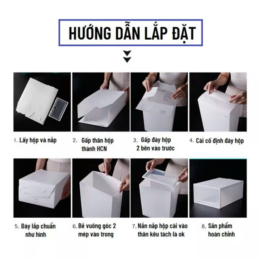 SET 5 HỘP ĐỰNG GIÀY DÉP NHỰA CỨNG TRONG SUỐT
