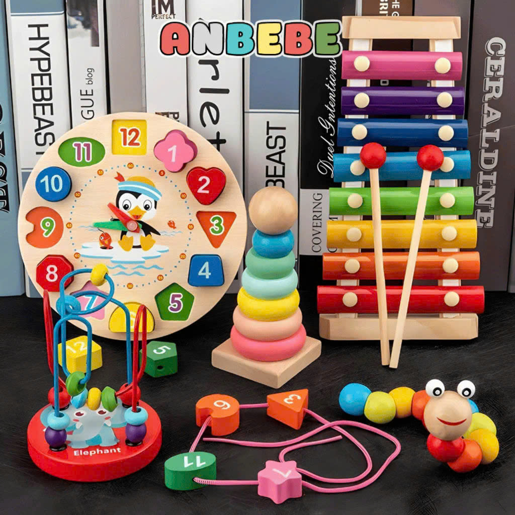 COMBO 6 MÓN ĐỒ CHƠI GỖ MONTESSORI