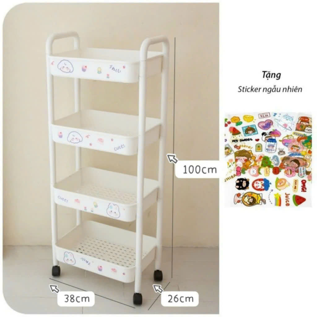 KỆ ĐẨY SPA 4 TẦNG CAO CẤP kèm STicker