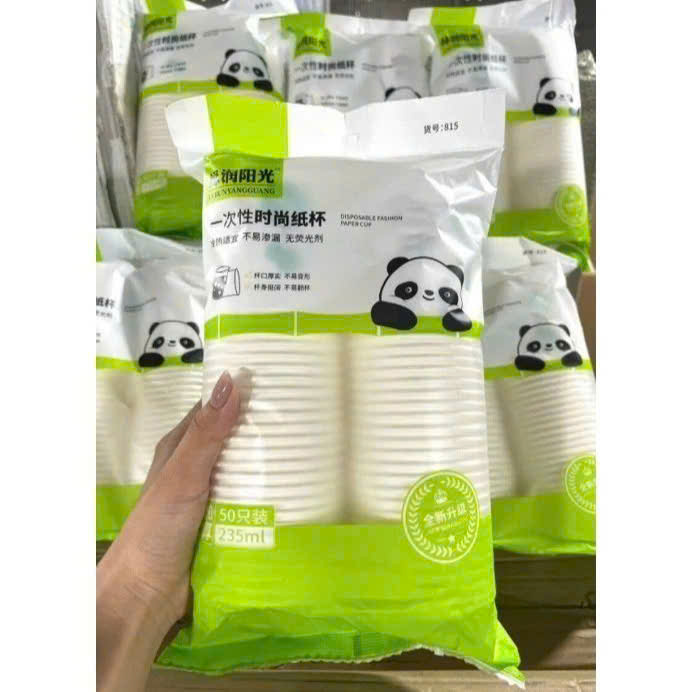 SET 50 cốc giấy gấu trúc