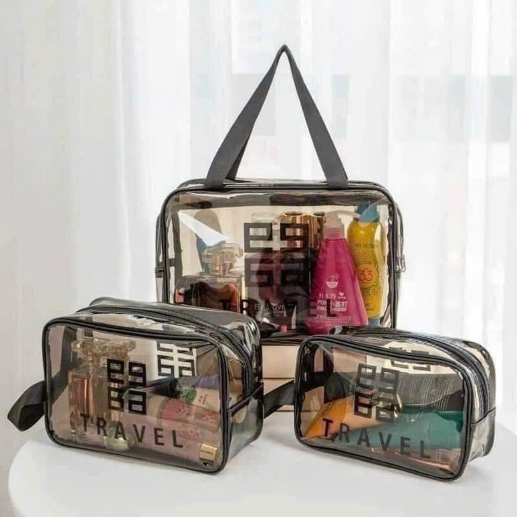 Set 3 Túi Đựng Mỹ Phẩm trong suốt