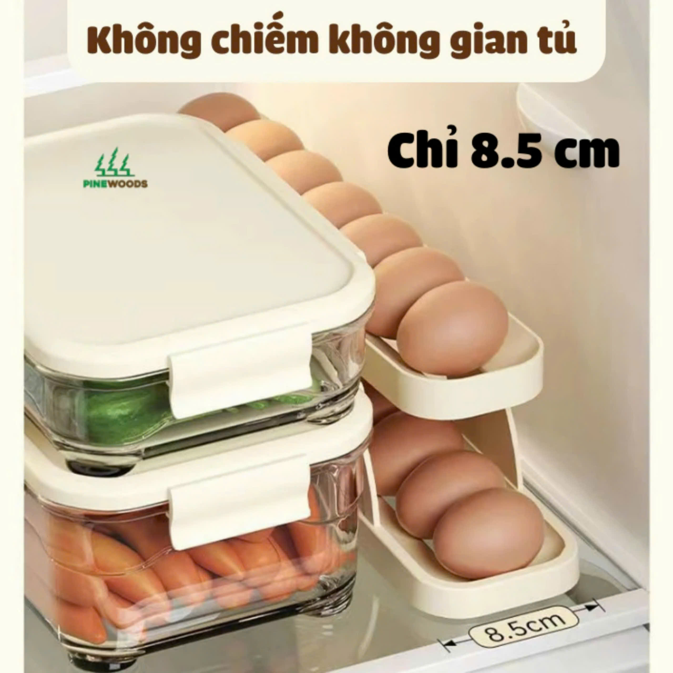 Khay đựng trứng 2 tầng thông minh