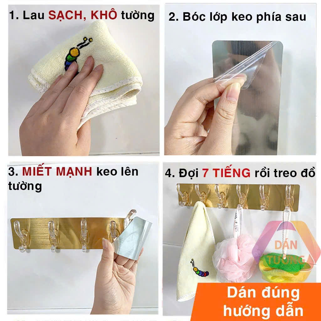 Thanh 6 Móc thiếc dán tường