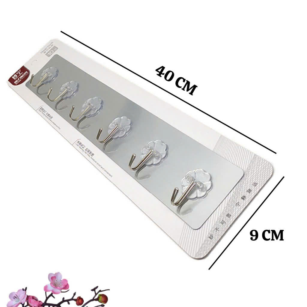 Thanh 6 Móc thiếc dán tường