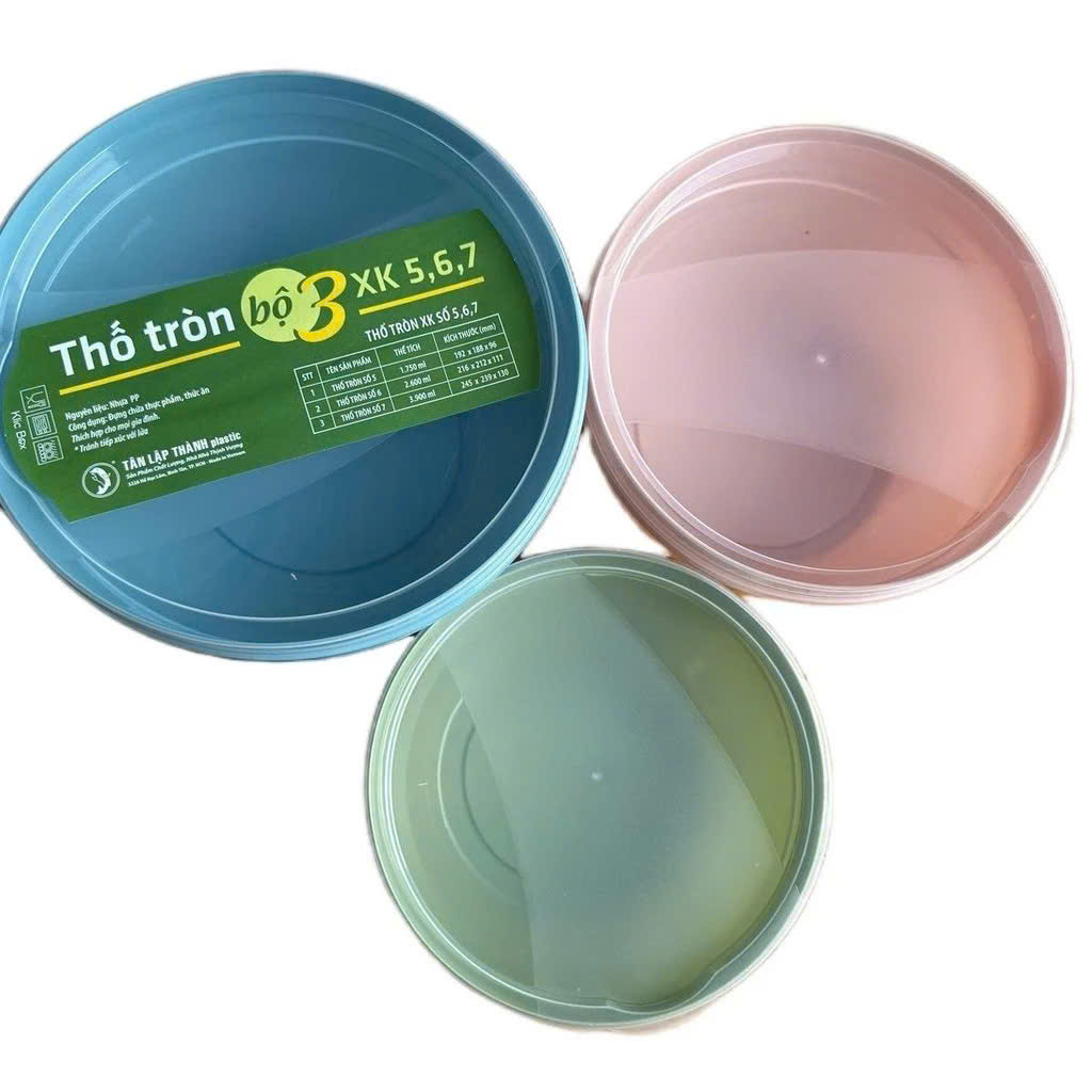 BỘ 3 THỐ TRÒN NHỰA