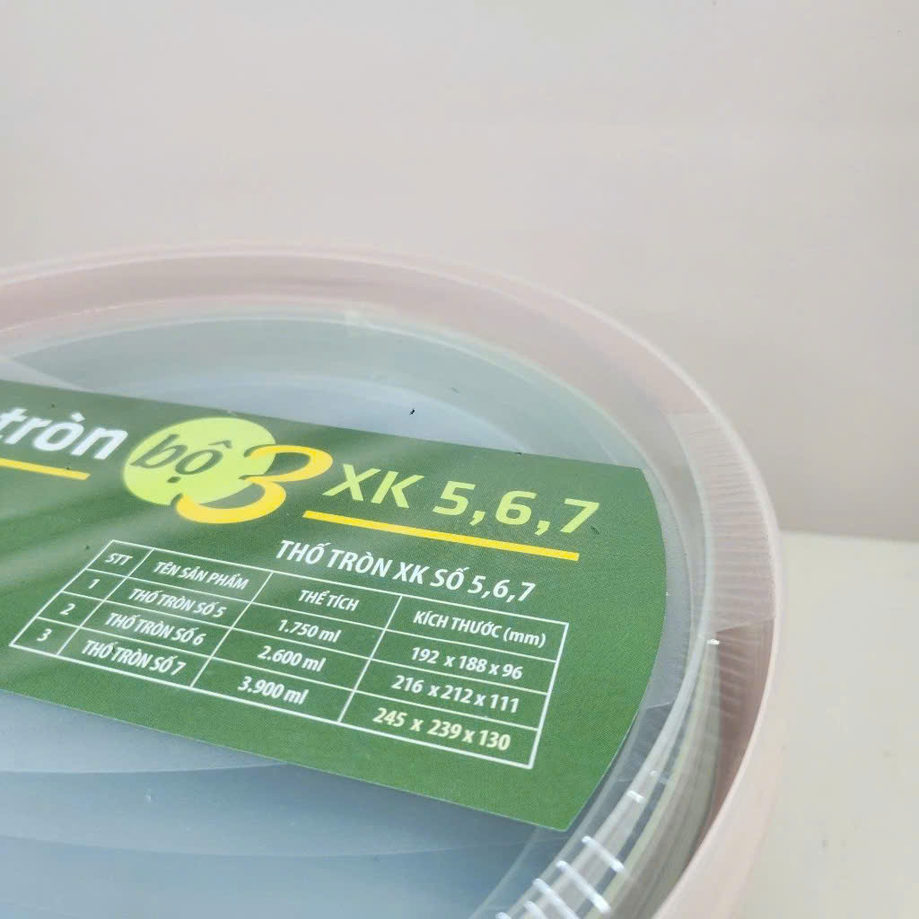 BỘ 3 THỐ TRÒN NHỰA