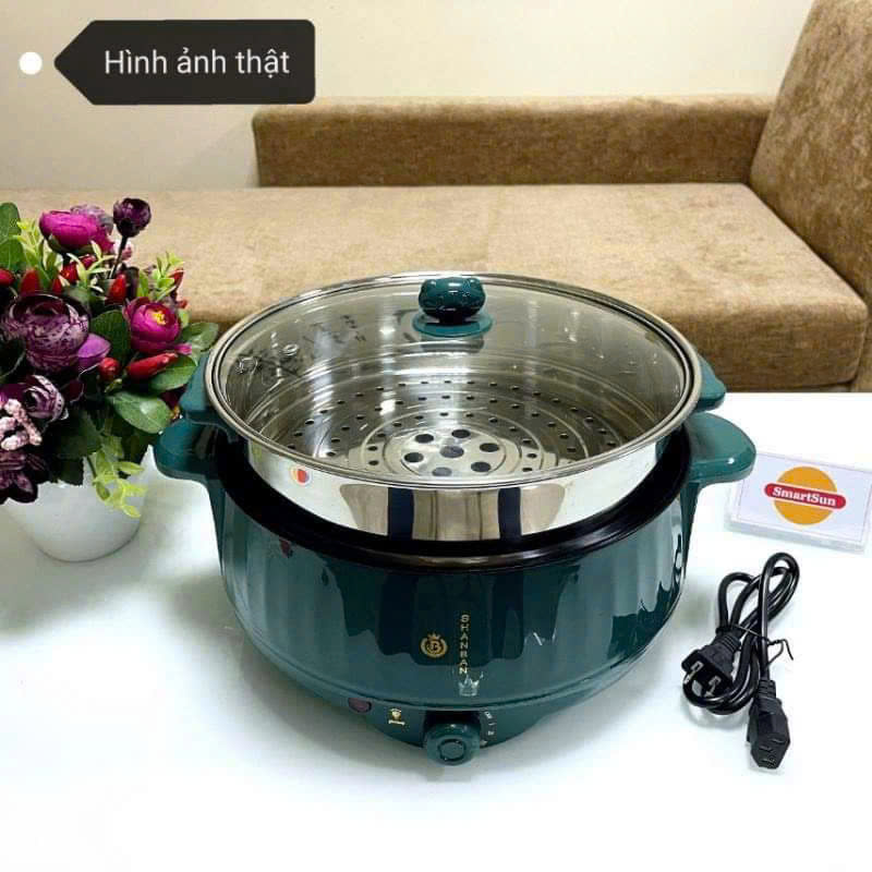 NỒI LẨU ĐIỆN KÈM HẤP 2 TẦNG INOX 28cm