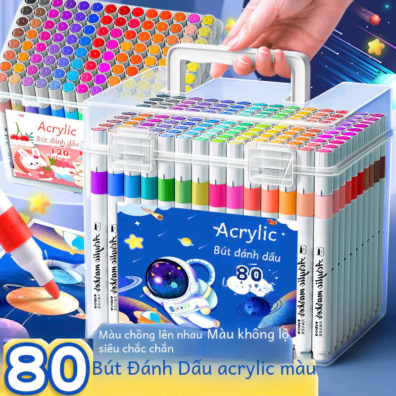 Hộp Bút acrylic FORBABY Phi Hành Gia 80 màu