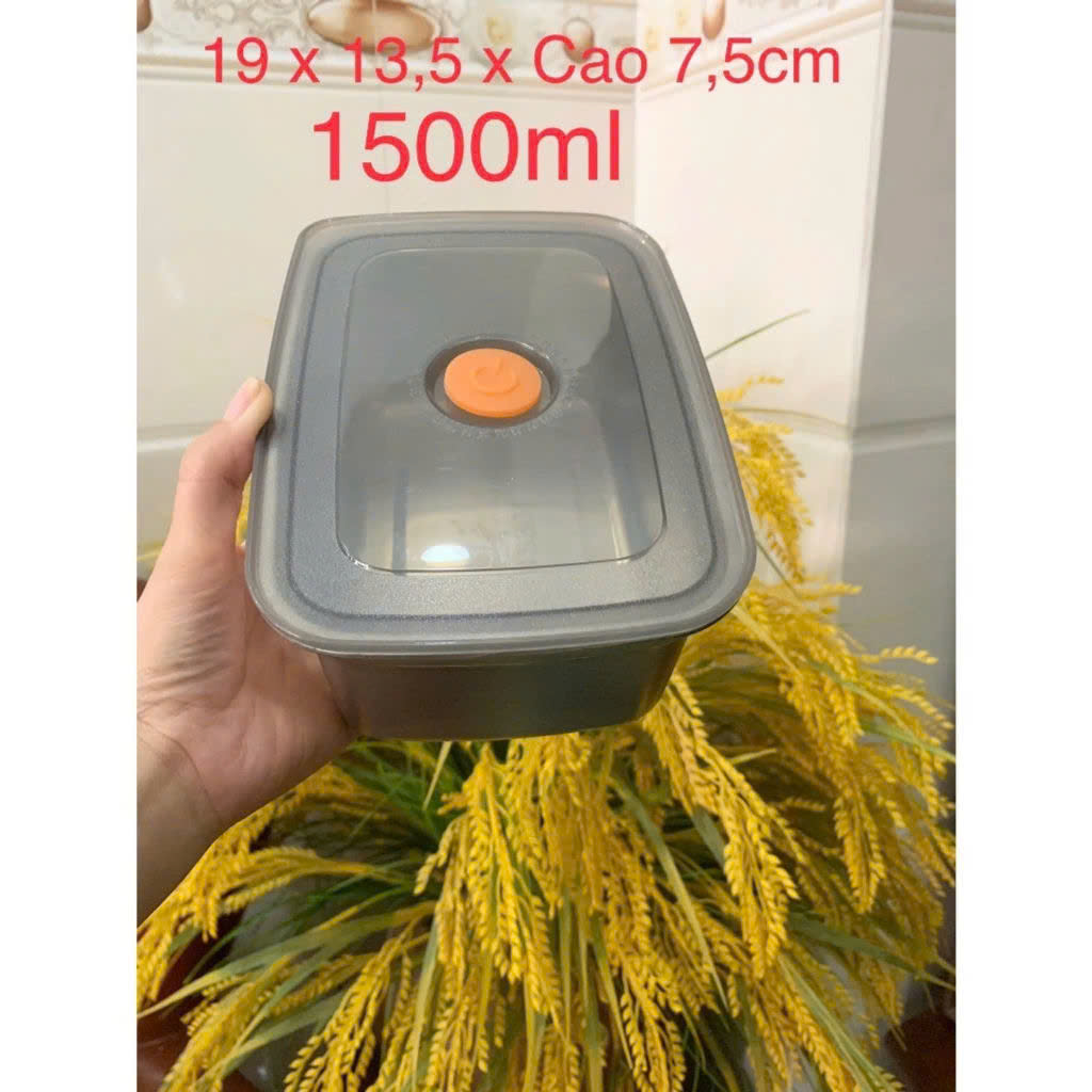 Hộp Lạnh Inox Nắp Cam 1500ml