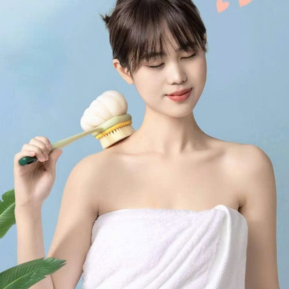 Cây Bông Tắm Chà Lưng 2 Mặt Kèm Bàn Chải