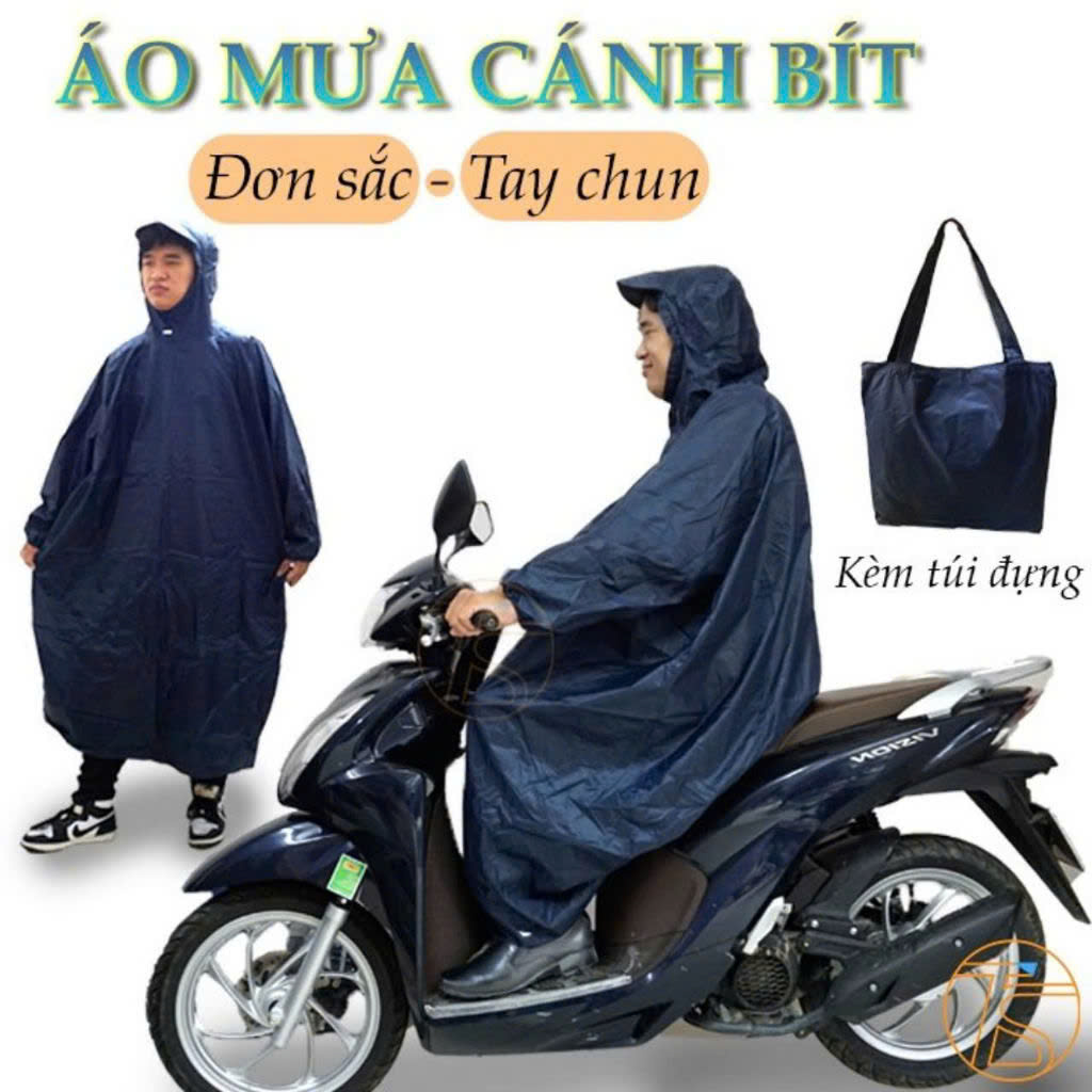 Áo Mưa Bít Kín Vải Dù Chống Thấm Dài 1m4