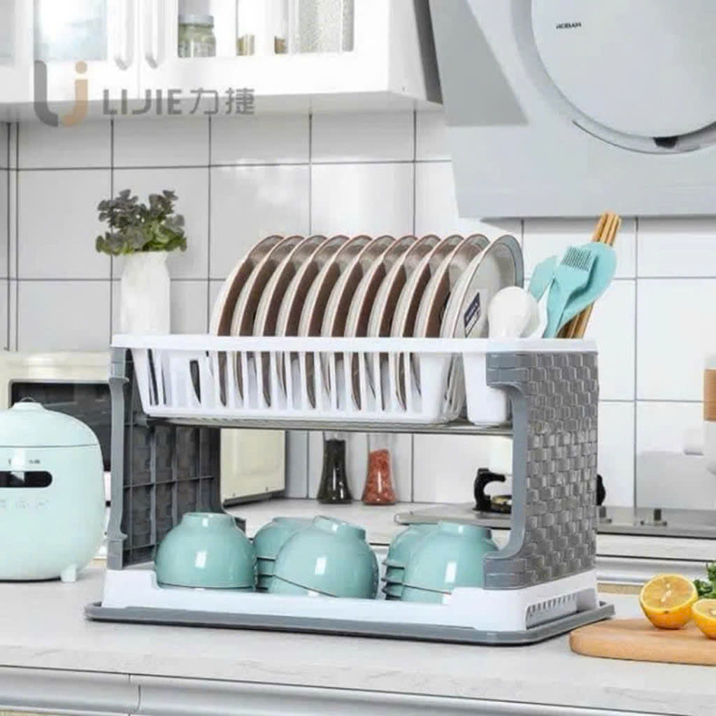 Kệ giá úp bát đĩa 2 tầng ráo nước mẫu mới
