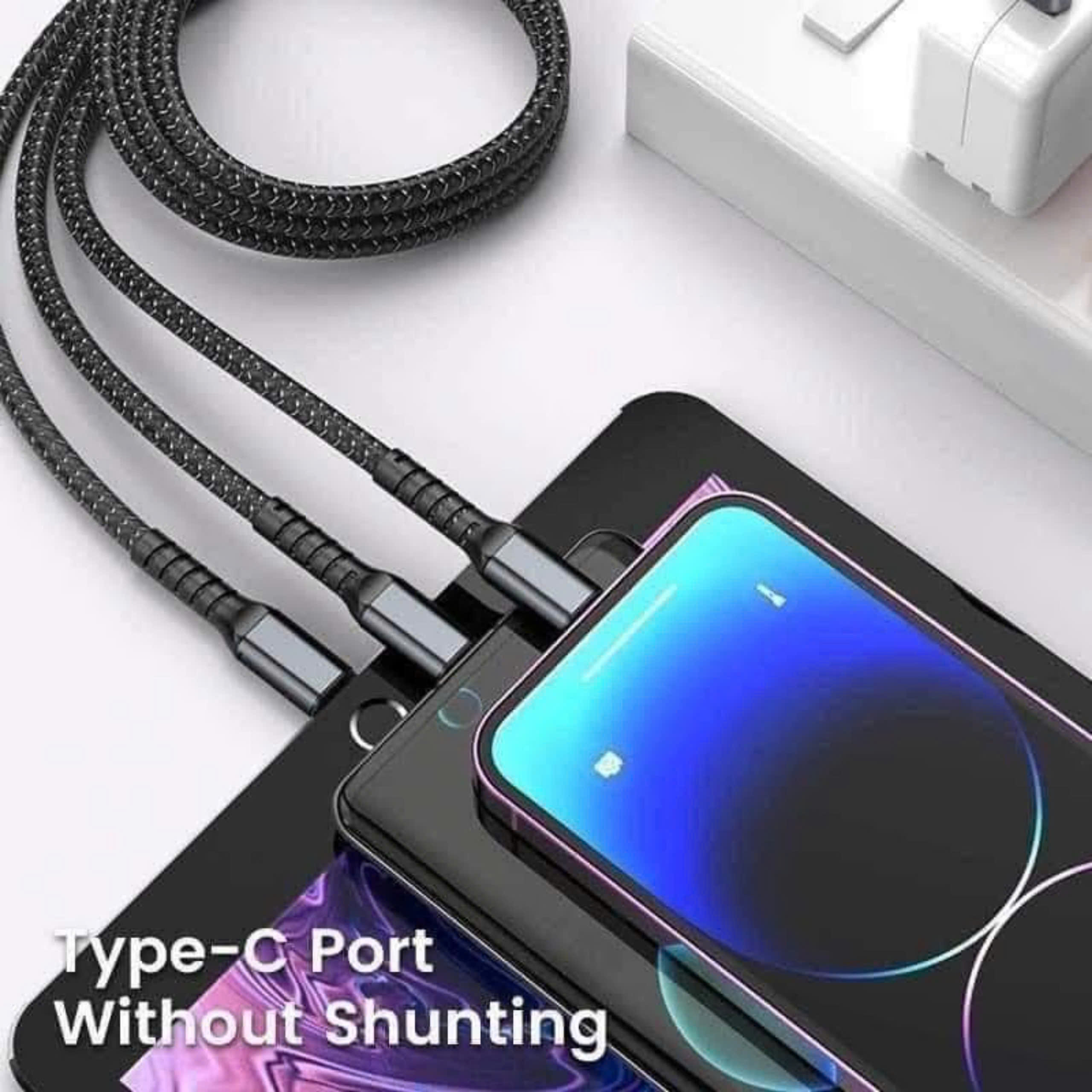Cáp sạc nhanh 3 đầu 100w