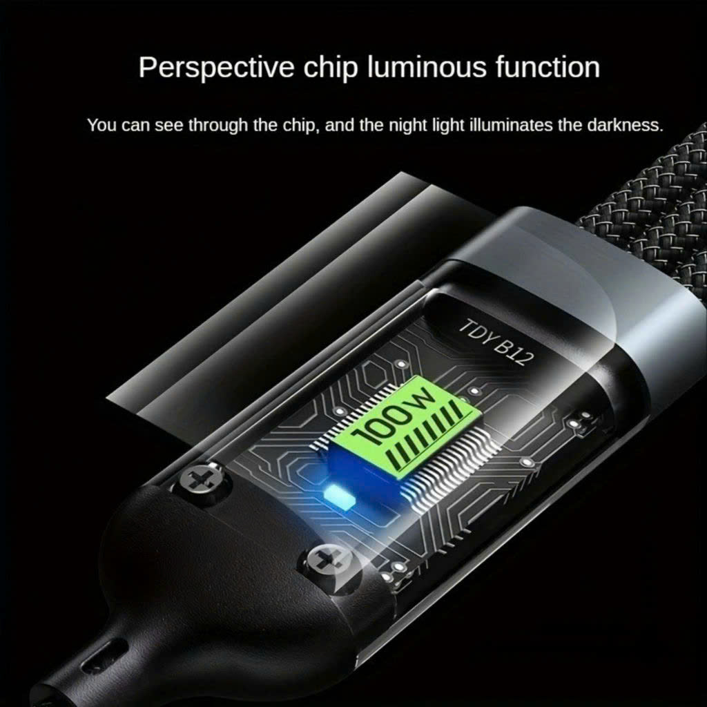 Cáp sạc nhanh 3 đầu 100w