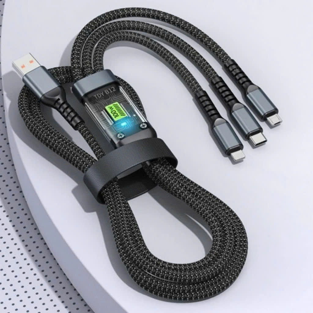 Cáp sạc nhanh 3 đầu 100w