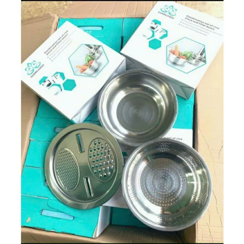 Bộ Chậu Rổ Nạo Đa Năng 3in1