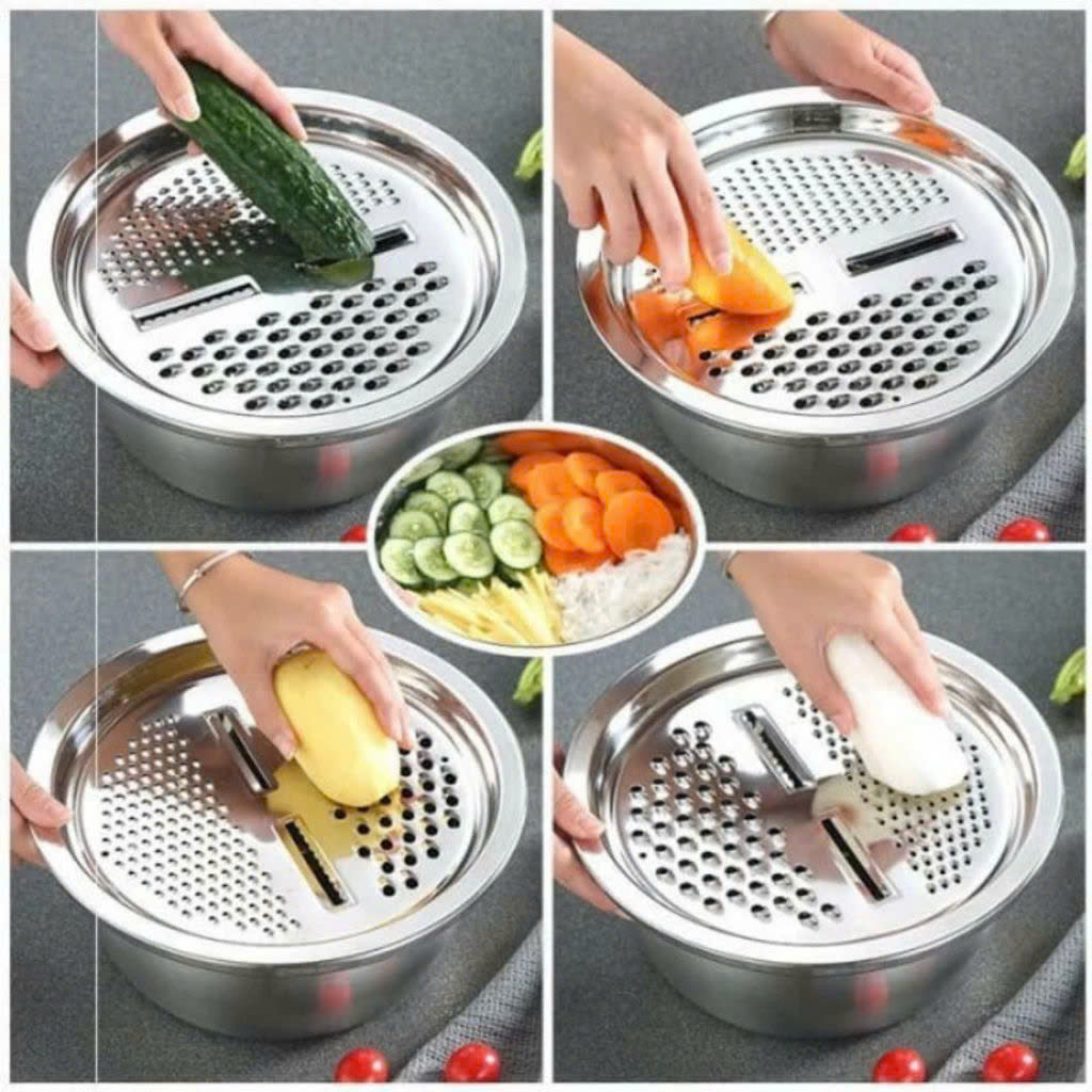 Bộ Chậu Rổ Nạo Đa Năng 3in1