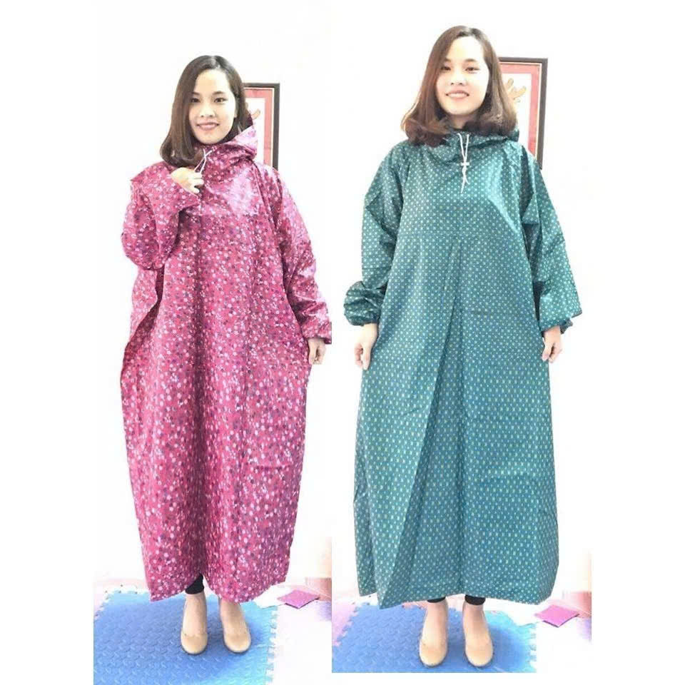 Áo mưa bít người hoa văn vải dù