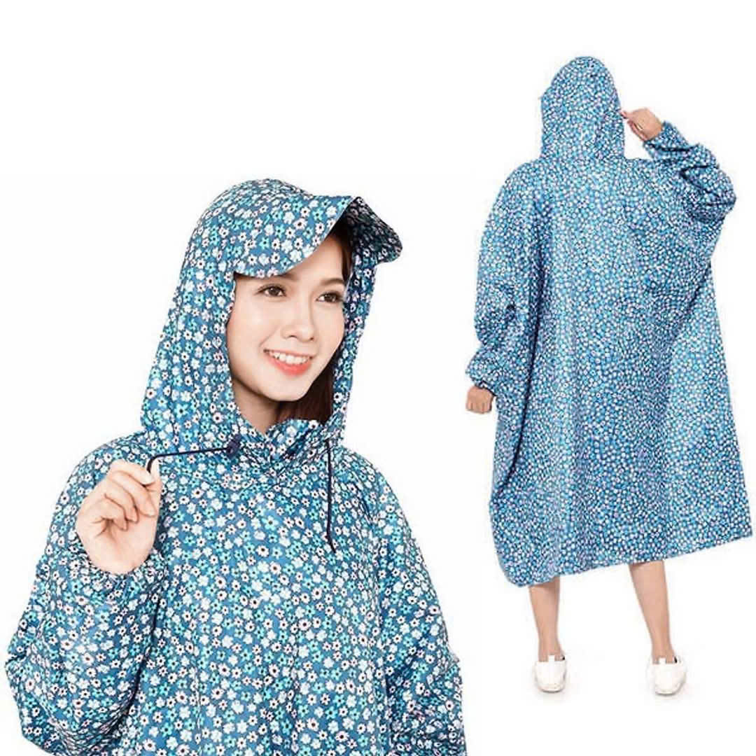 Áo mưa bít người hoa văn vải dù