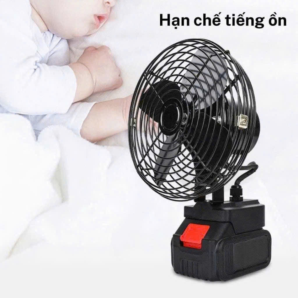 Quạt tích điện Chân Pin Phổ Thông,Quạt Pin 8 inch Sử Dụng Pin 10cell