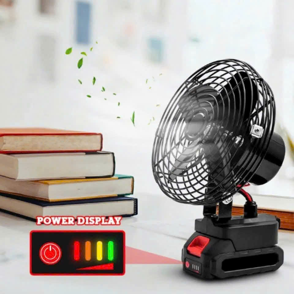 Quạt tích điện Chân Pin Phổ Thông,Quạt Pin 8 inch Sử Dụng Pin 10cell