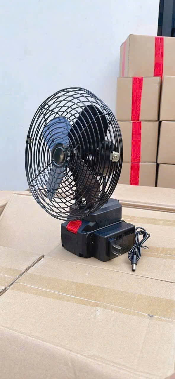 Quạt tích điện Chân Pin Phổ Thông,Quạt Pin 8 inch Sử Dụng Pin 10cell