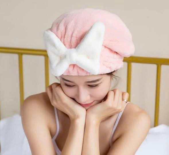 Khăn Ủ Tóc,Mũ Quấn Tóc Nơ To sieuu Xinhh