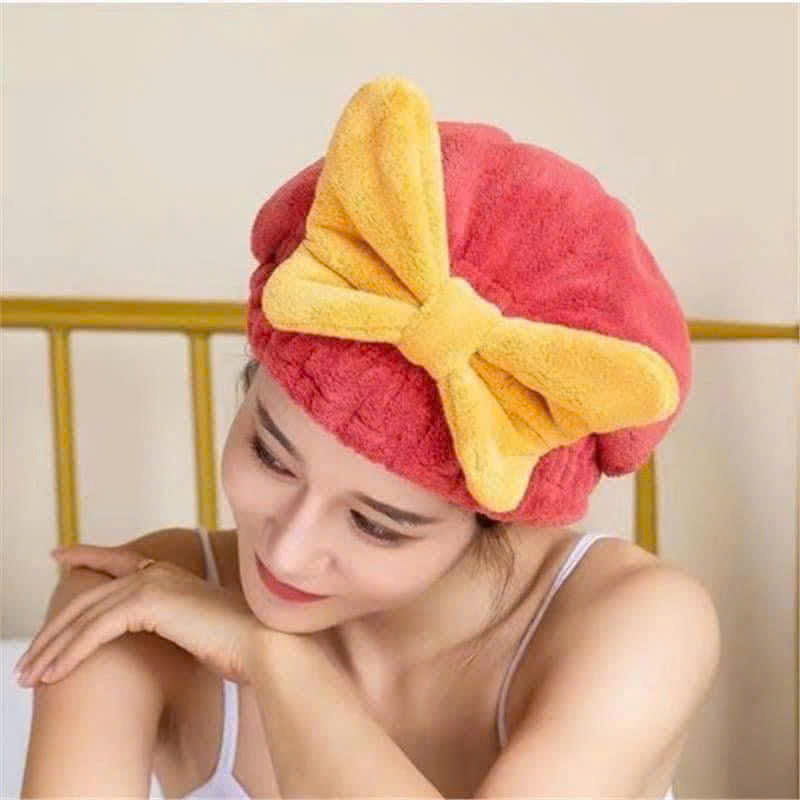 Khăn Ủ Tóc,Mũ Quấn Tóc Nơ To sieuu Xinhh