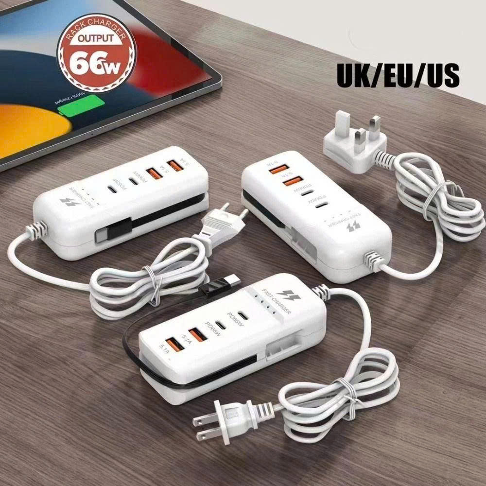 Ổ CẮM SẠC NHANH THÔNG MINH 4 CỔNG 66W KÈM DÂY SẠC