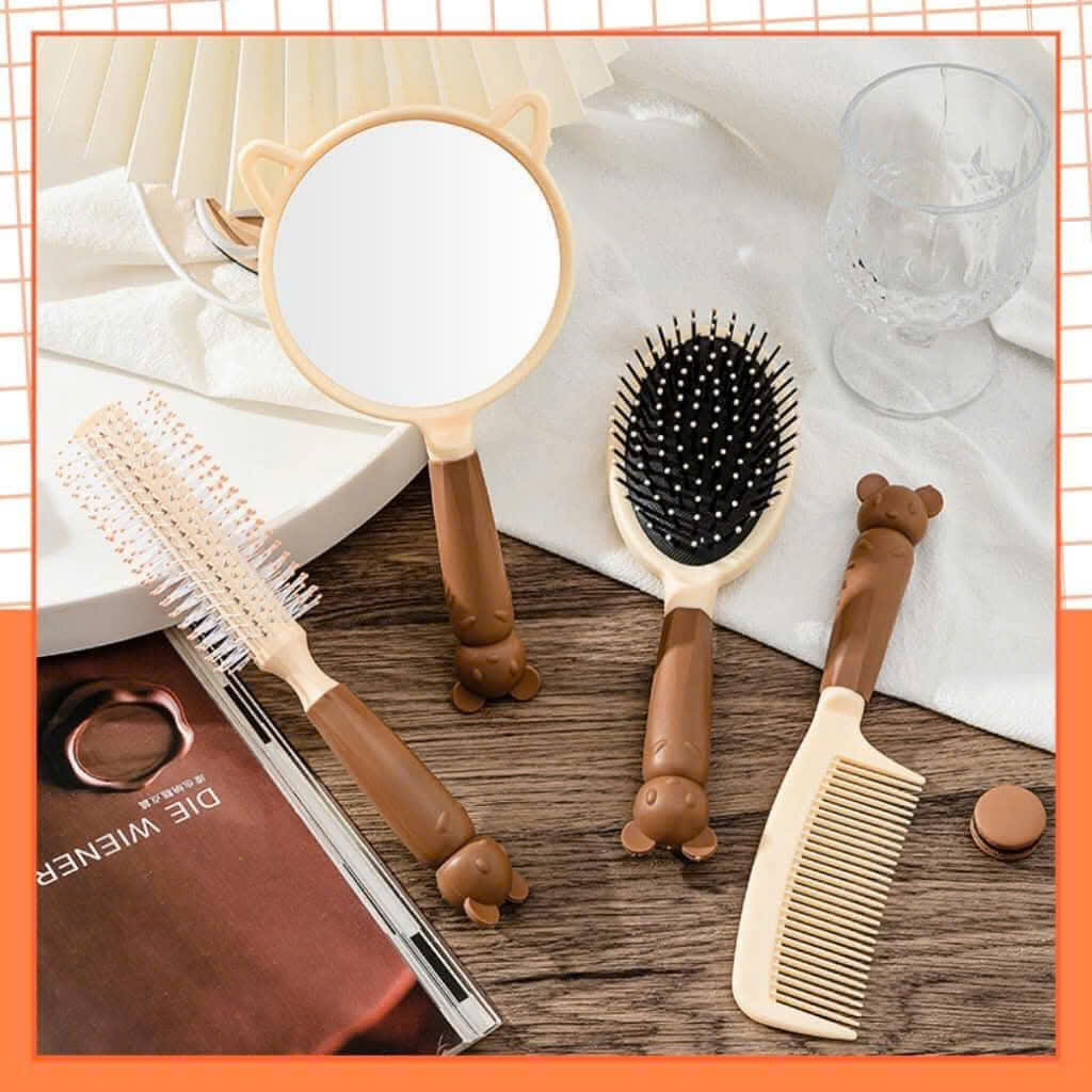 SET 4 LƯỢC HÌNH GẤU CÓ GƯƠNG