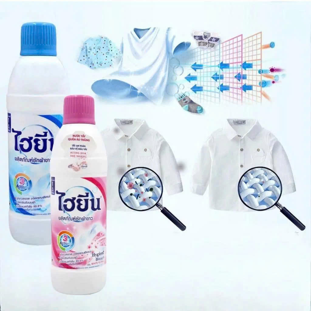 TẨY MỐC QUẦN ÁO MÀU HYGIEN ( CHAI TRẮNG)