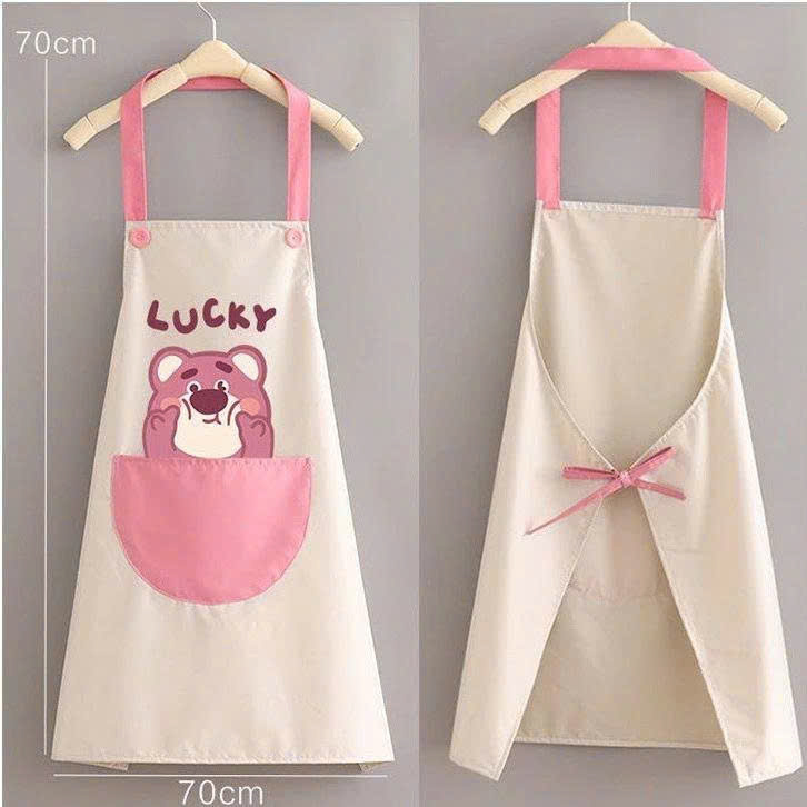 Tạp Dề Nấu Ăn Hình Gấu Dâu Lotso Dễ Thương chống thấm nước