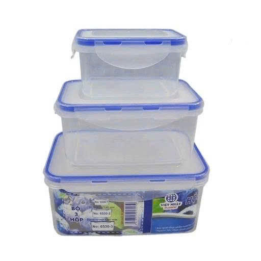 Set 3 Hộp Đựng Thực Phẩm Cao Cấp Việt Nhật 6530