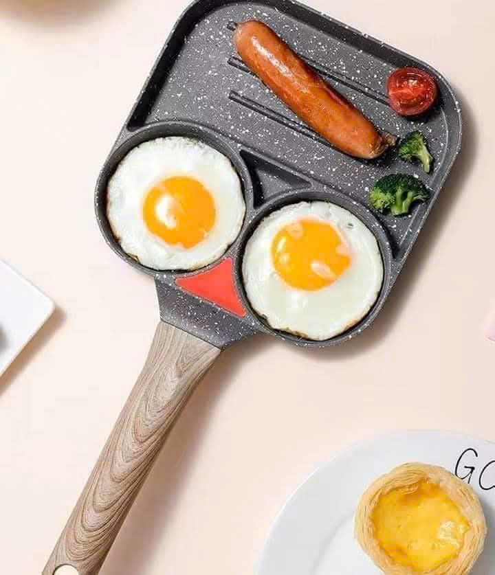 Chảo chiên 3 ngăn Làm Bánh , Chiên Trứng