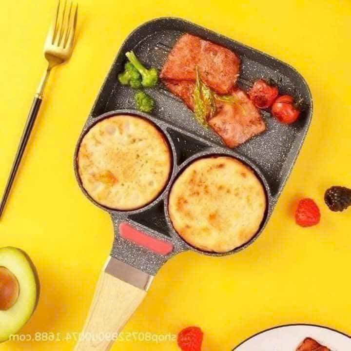 Chảo chiên 3 ngăn Làm Bánh , Chiên Trứng