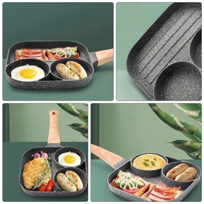 Chảo chiên 3 ngăn Làm Bánh , Chiên Trứng