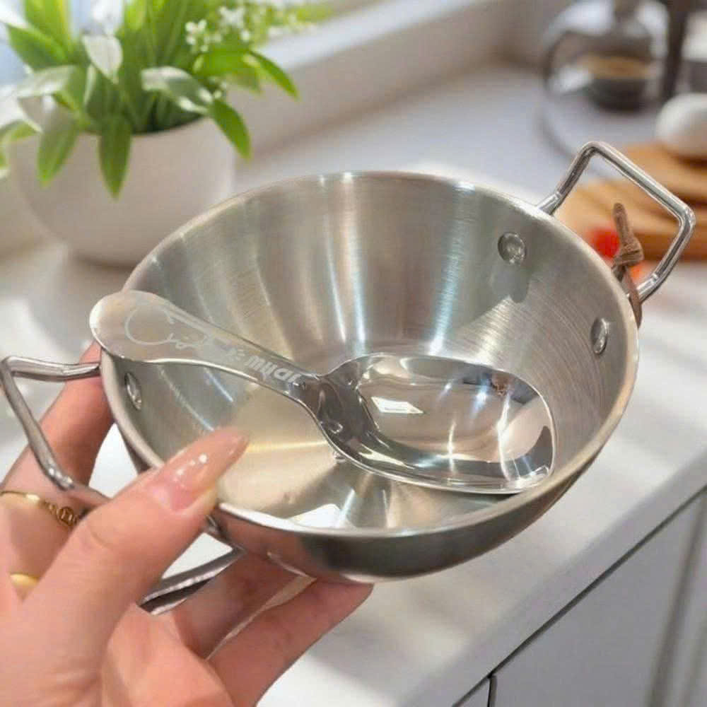 Bát 2 Quai Kèm Thìa Phong Cách Hàn Quốc – Thép Không Gỉ