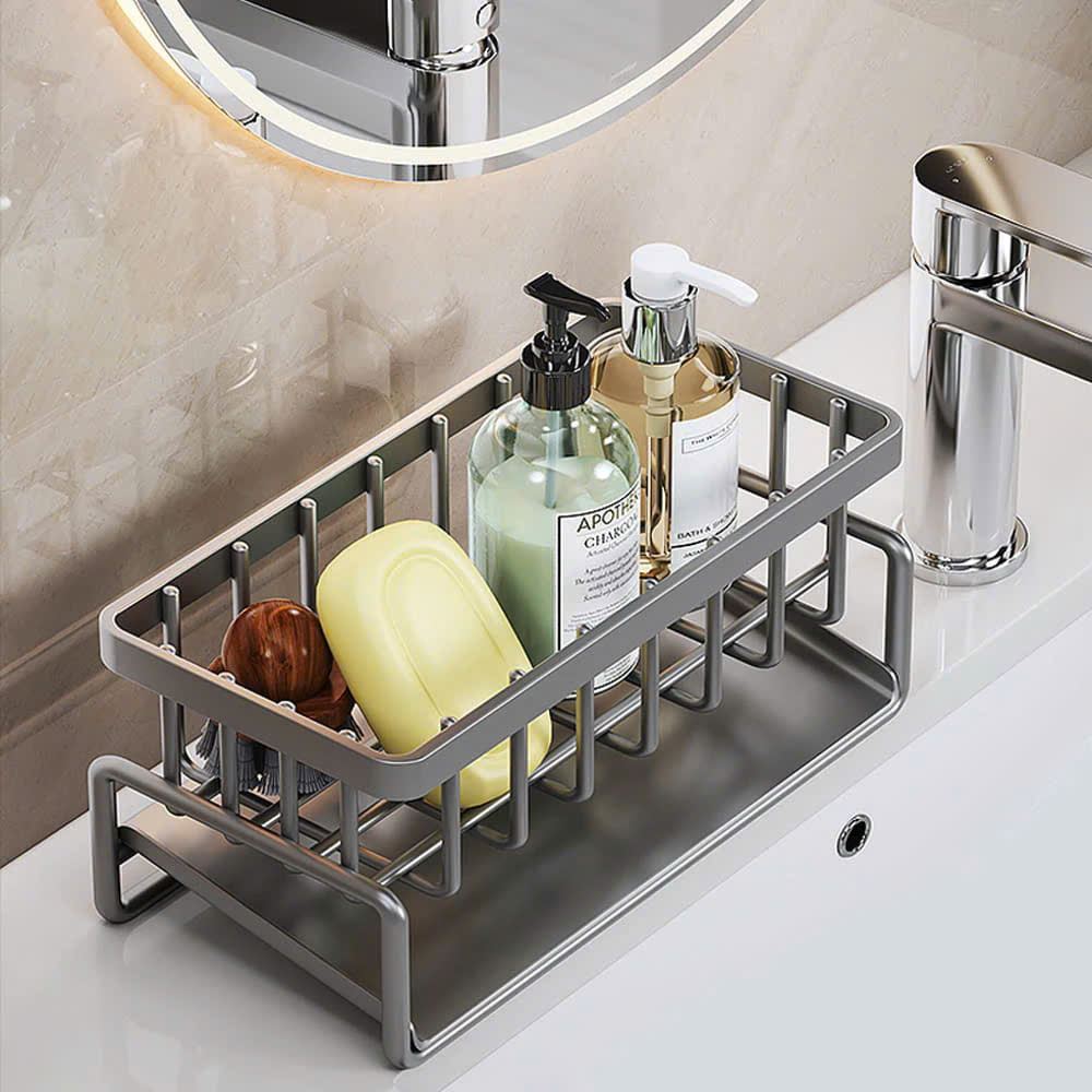 GIÁ ĐỂ ĐỒ BỒN RỬA CHÉN TÍCH HỢP THANH TREO KHĂN TIỆN LỢI