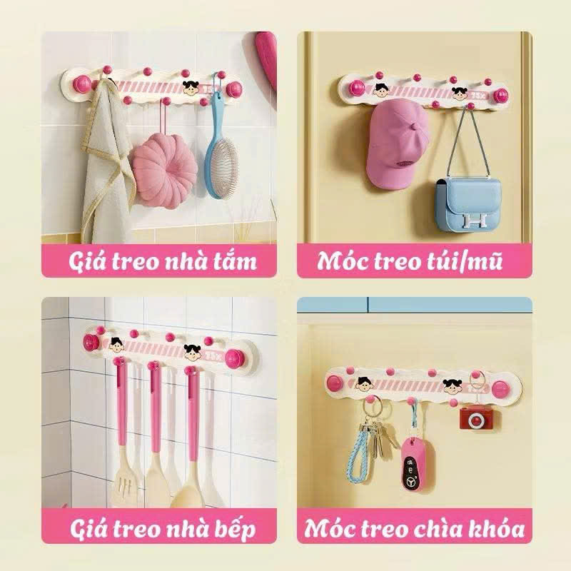 Móc hút chân không pop up treo đồ nhà tắm, đồ bếp, chìa khóa