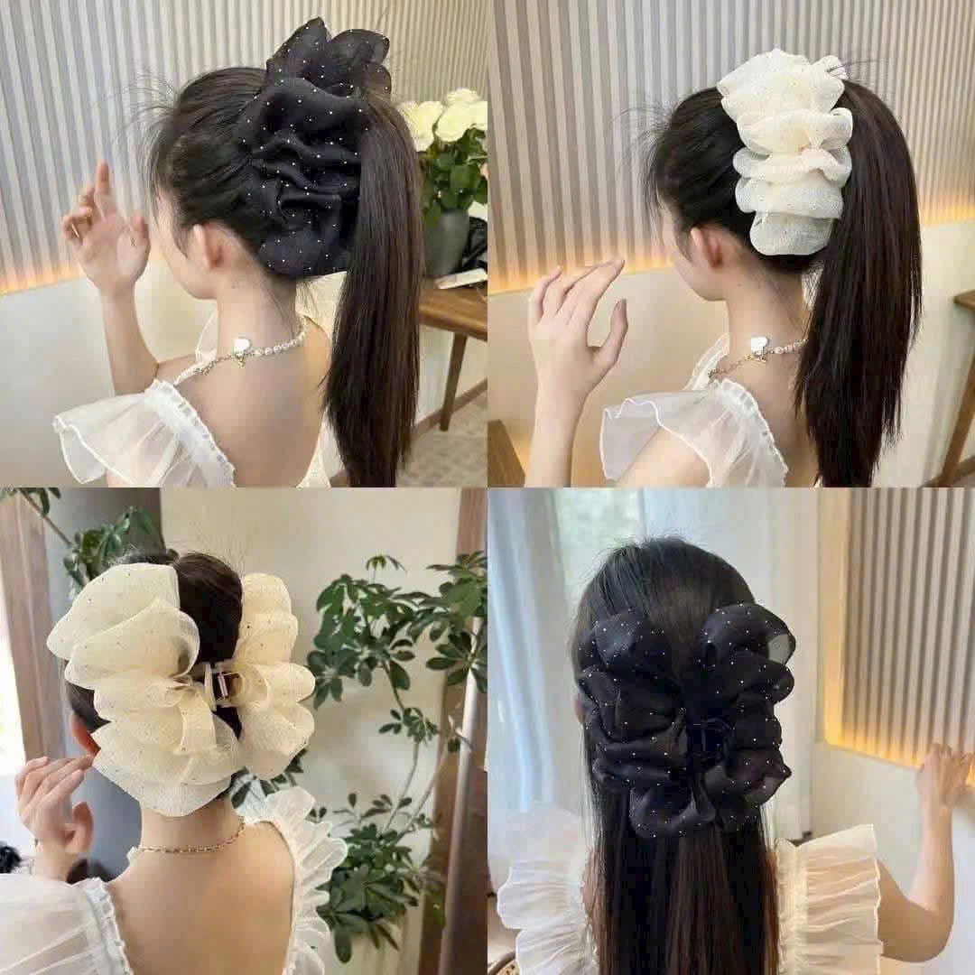 Kẹp tóc Hàn Quốc phối nơ bản to