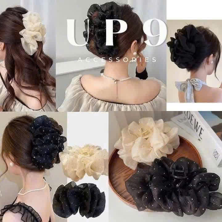 Kẹp tóc Hàn Quốc phối nơ bản to