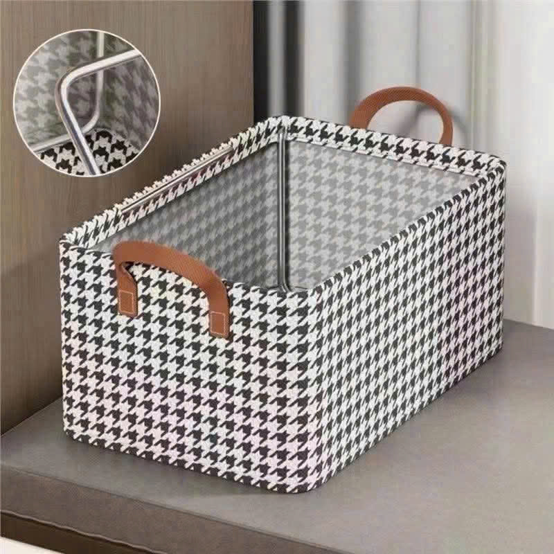 Hộp vải đựng quần áo caro size trung