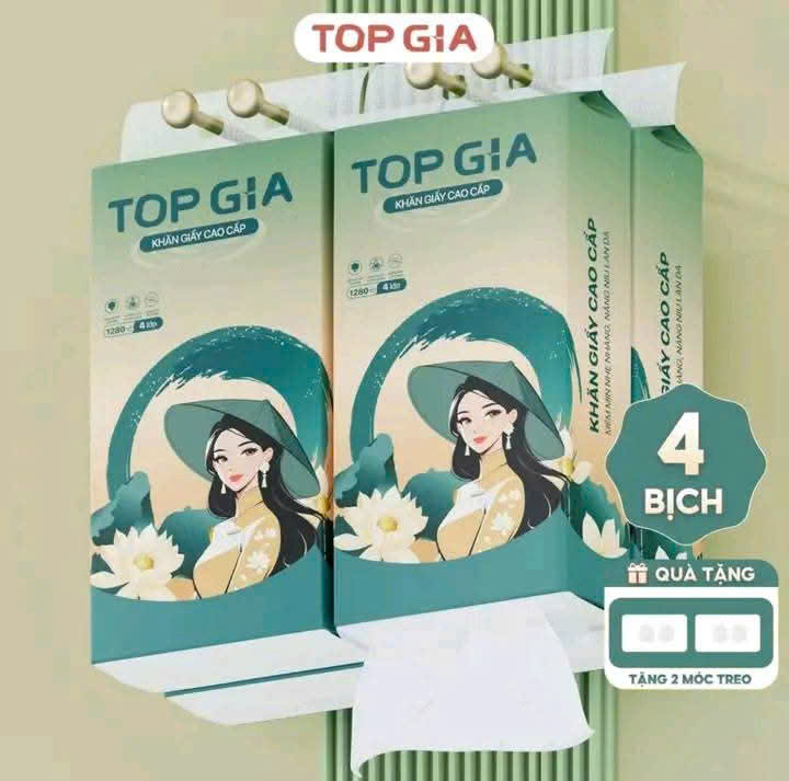 THÙNG 4 GÓI GIẤY RÚT TOPGIA CÔ GÁI CAO CẤP DÀY SIÊU DAI