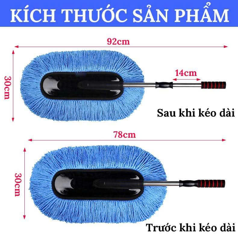 Chổi lau rửa xe ô tô, xe hơi chuyên dụng điều chỉnh độ dài